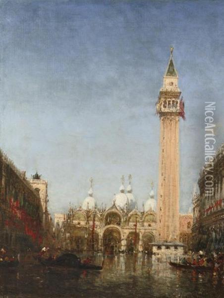 The Basilica San Marco, Venice Oil Painting - Felix Ziem