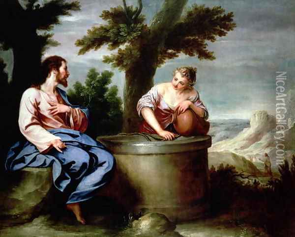 Jesus and the Samaritan Woman Oil Painting - Alonso Cano