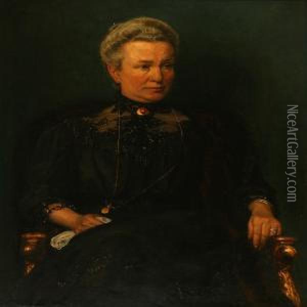 Portrait Of Mrs. Dorothea Marstrand Oil Painting - Christian Zacho