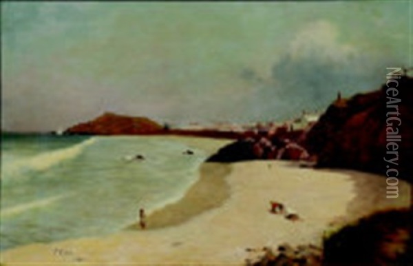 Porthmeor Beach, St. Ives Oil Painting - William Eadie