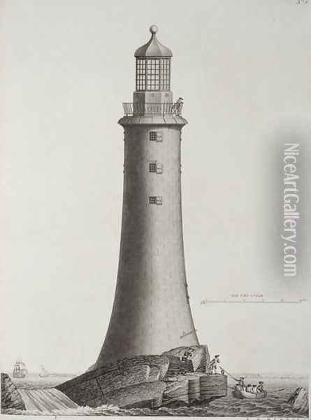 Edystone Lighthouse engraved by Edward Rooker (c.1712-74), 1763 2 Oil Painting - Henry Winstanley