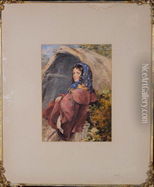 A Young Gypsy Fortuneteller Oil Painting - John Henry Mole
