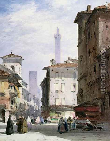 Leaning Tower, Bologna Oil Painting - William Callow