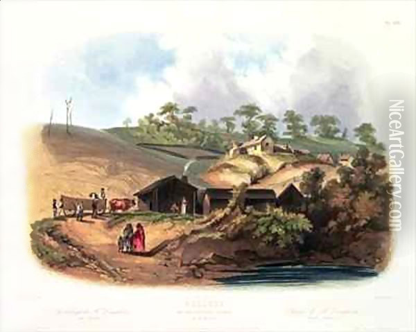 Bellvue, Mr Dougherty's Agency on the Missouri Oil Painting - Karl Bodmer
