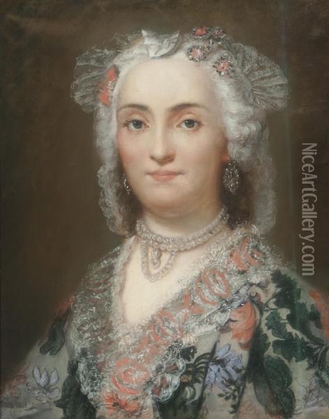Portrait Of Frau Johann Alexander Thiele Oil Painting - Anton Raphael Mengs