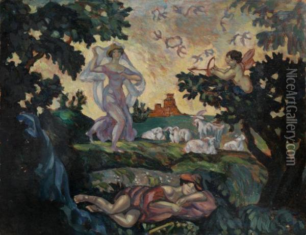 The Shepherd's Dream Oil Painting - Sergei Yur Evich Sudeikin
