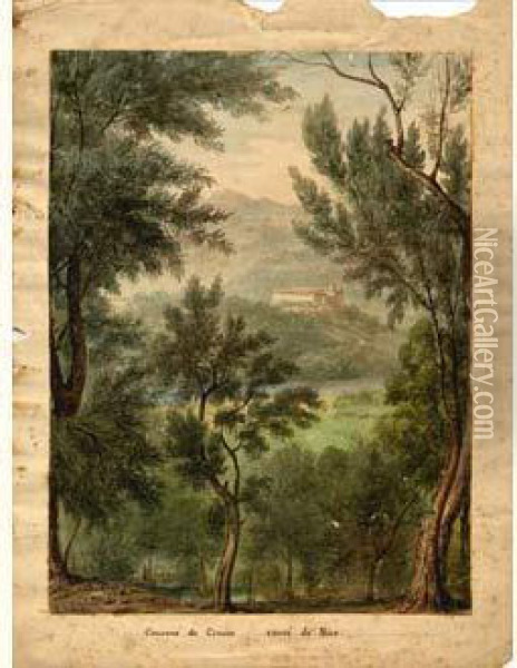 Victoire Frederic . Couvent De Cimiez, Comte De Nice Oil Painting - Charles Victoire Frederic Moench