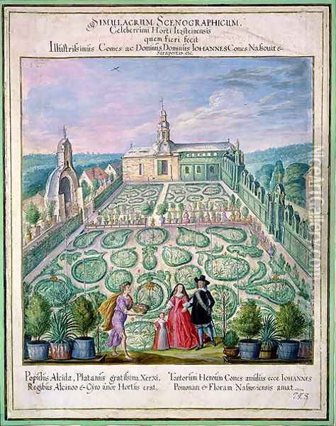 Dutch Garden, 1650 Oil Painting - Johann Jakob Walther