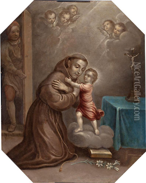 San Antonio De Padua Oil Painting - Nicolas Enriquez