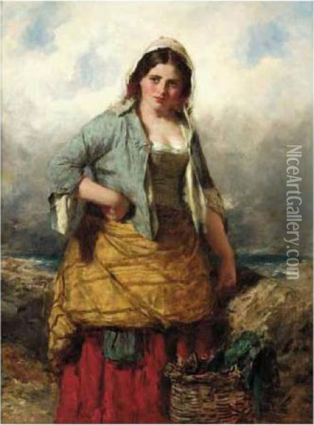 The Fishergirl Oil Painting - Thomas Faed