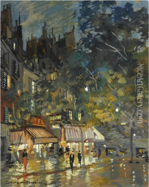 Paris Cafe By Night Oil Painting - Konstantin Alexeievitch Korovin