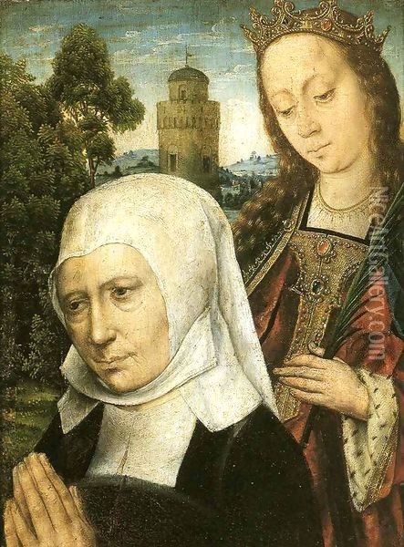 Donor with Saint Barbara Oil Painting - Aelbrecht Bouts