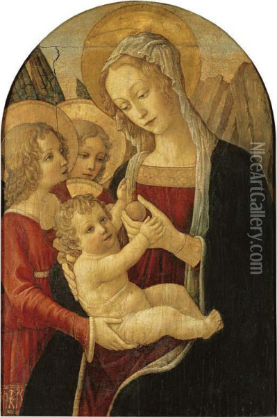 The Madonna And Child With Angels Oil Painting - Benedetto Bonfigli