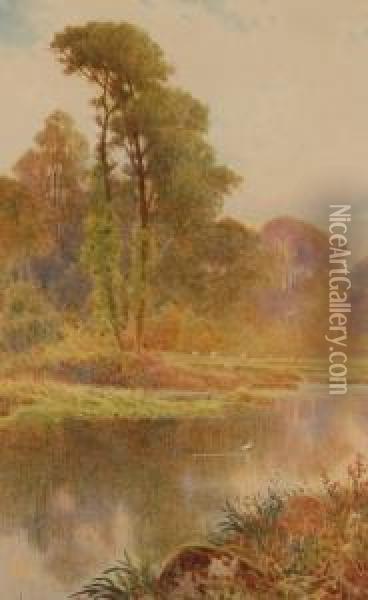 Tranquil River Scene Oil Painting - Charles L. Saunders