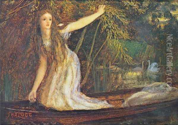 The Lady of Shalott II Oil Painting - Arthur Hughes