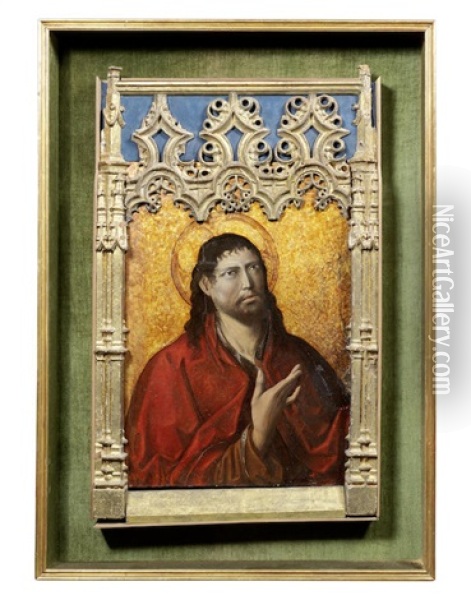 A Male Saint Oil Painting - Fernando Gallego y Taller