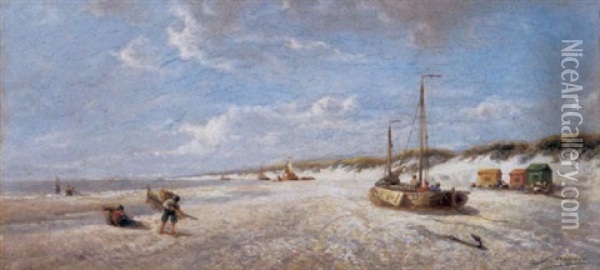 Vissers Op Het Strand Oil Painting - Francois-Etienne Musin