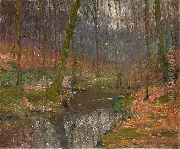 The River Epte, Giverny Oil Painting - John Leslie Breck