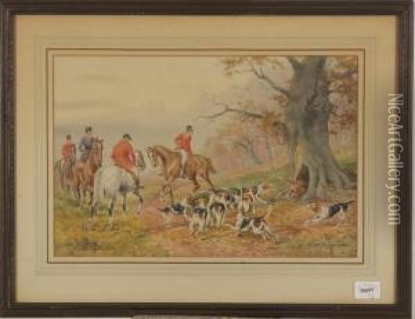 Pair Of Foxhunting Scenes Oil Painting - Alexander Henry Hallam Murray