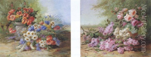 Coquelicots Et Fleurs Des Champs Oil Painting - Edmond Van Coppenolle