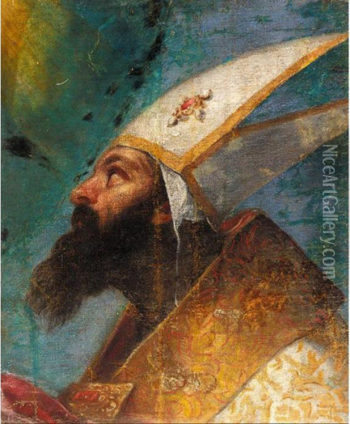 The Head Of A Bishop Oil Painting - Paolo Veronese (Caliari)