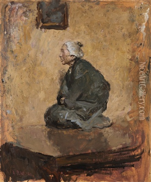 Donna Orientale In Preghiera Oil Painting - Arturo Rietti