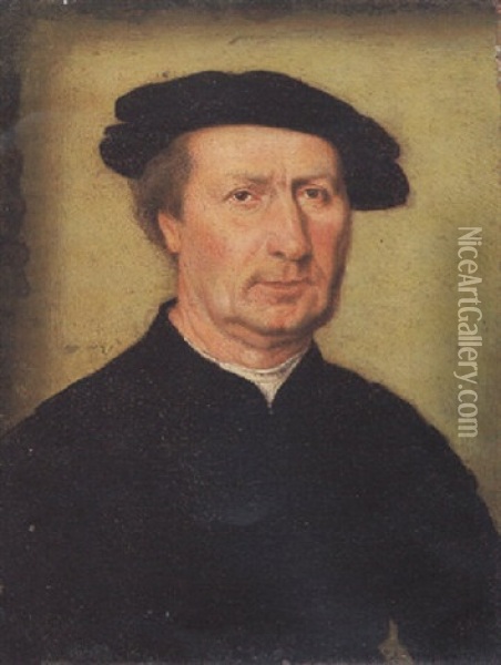 Portrait Of A Man,wearing A Dark Doublet And Cap Oil Painting -  Corneille de Lyon