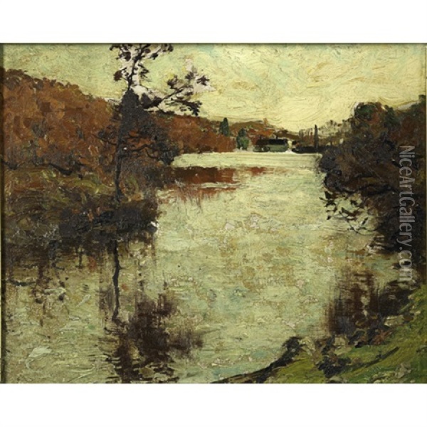 Landscapes (2 Works) Oil Painting - Franklin B. De Haven