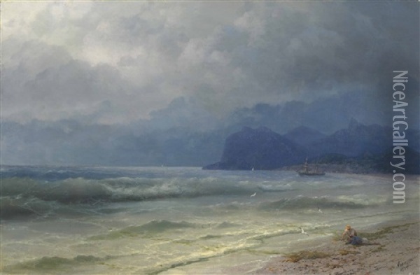 The Coast Of Koktebel, Crimea Oil Painting - Ivan Konstantinovich Aivazovsky