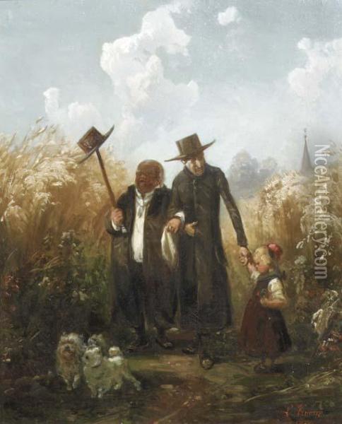 Der Spaziergang Oil Painting - Ludwig Knaus