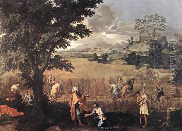 Summer (Ruth and Boaz) 1660-64 Oil Painting - Nicolas Poussin