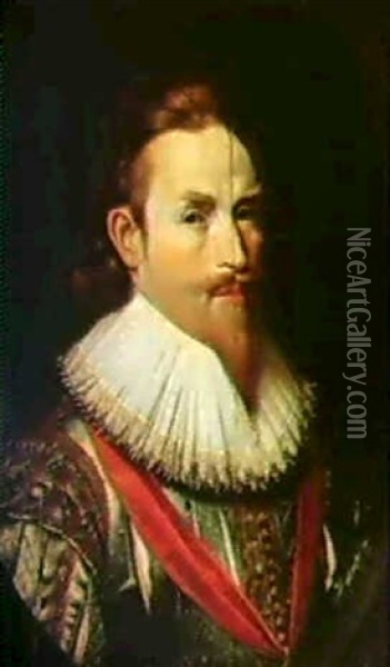 Portrait Of The Artist Oil Painting - Nathaniel (Sir) Bacon