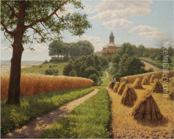 The Harvest Oil Painting - Boris Vasilievich Bessonov