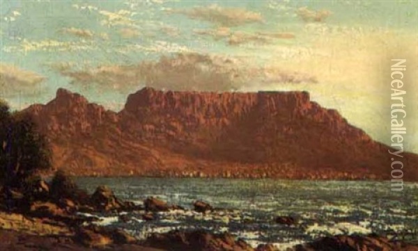 Table Mountain Oil Painting - Tinus de Jongh