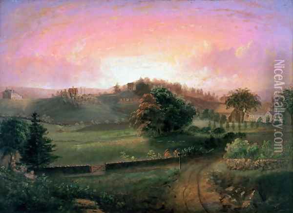 Brook Farm, 1844 Oil Painting - Josiah Wolcott