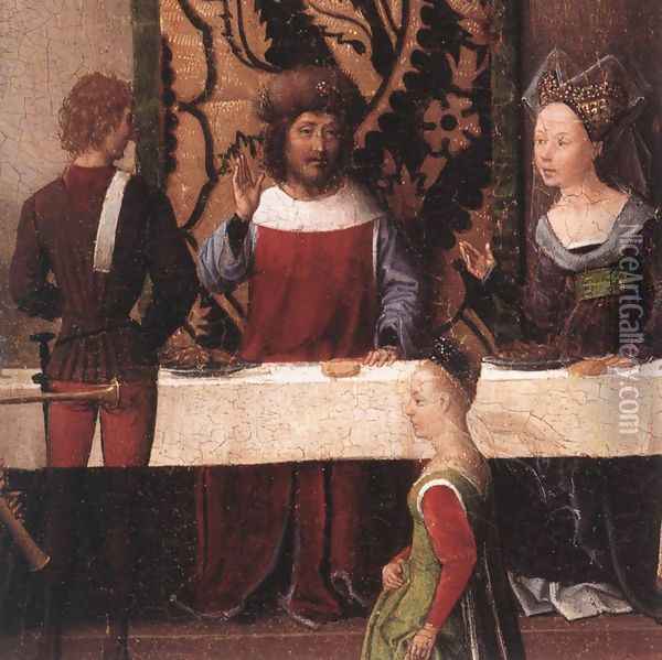 St John Altarpiece [detail: 5, left wing] Oil Painting - Hans Memling