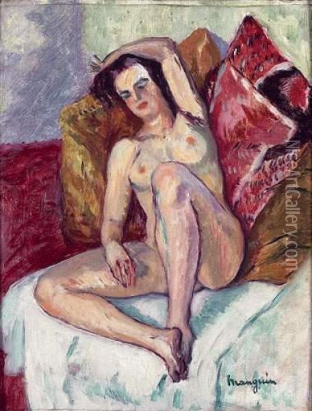 L'endormie, Line Oil Painting - Henri Charles Manguin