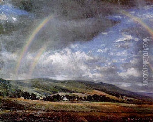 Storm Over The South Downs Oil Painting - Christopher Richard Wynne Nevinson