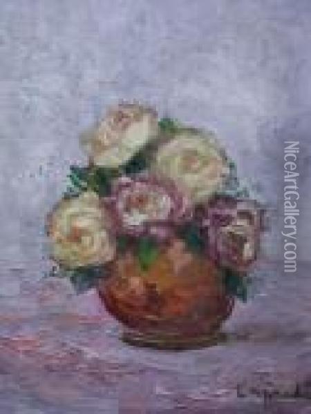 Roses Dans Un Vase Oil Painting - Pierre Laprade