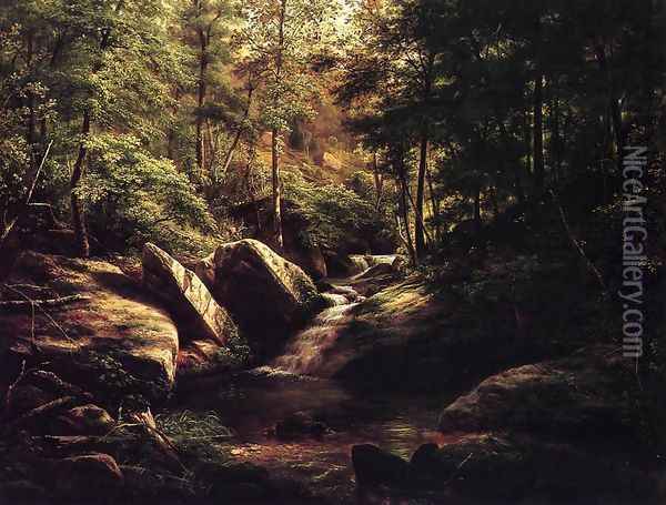 Trout Stream in the Alleghenies Oil Painting - George Hetzel