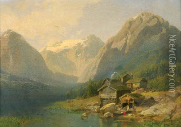 On Balestrand, Sognefjord, Norway Oil Painting - Herman Herzog