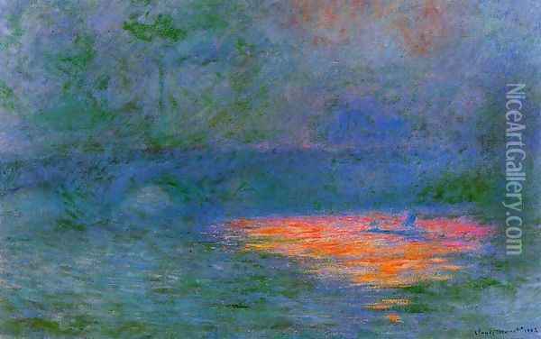 Waterloo Bridge, Misty Weather Oil Painting - Claude Oscar Monet
