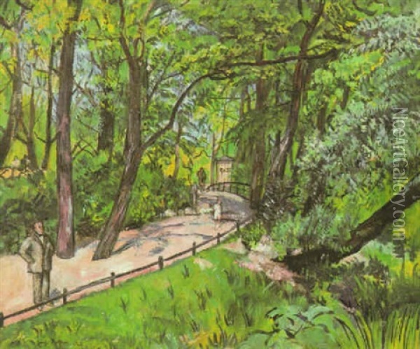 Im Tiergarten Oil Painting - Erich Buettner