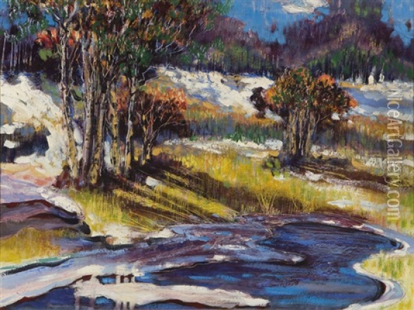 Pleasant Lake, Adirondacks Oil Painting - Glenn O. Coleman