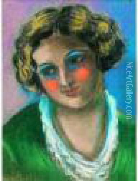 Portrait De Gaby. Oil Painting - Madeleine Berly De Vlaminck