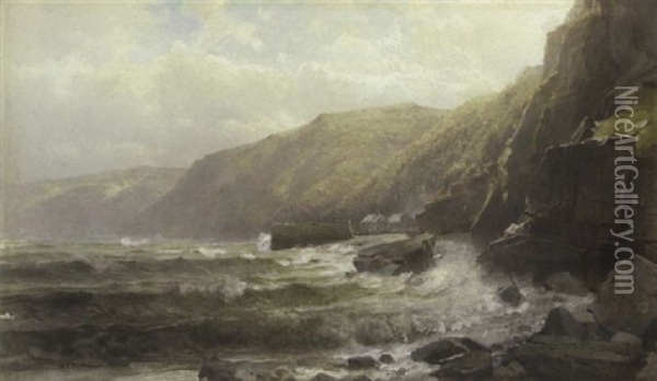 Beach At Clovely, Devonshire Oil Painting - William Trost Richards