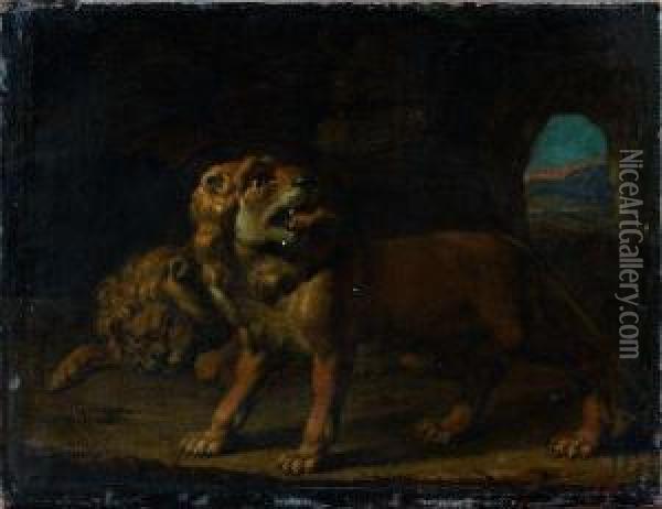 Lions Dans Une Grotte Oil Painting - Peter Paul Rubens