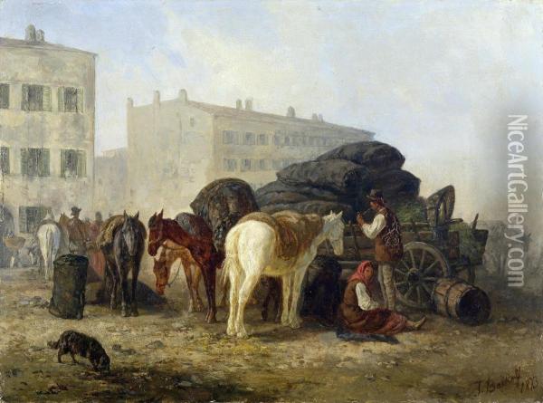 Market Day Oil Painting - Theodor Baikoff
