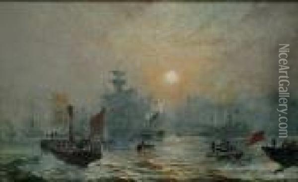 Port Of London Oil Painting - Samuel Bough