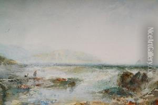Coast At Abergele Oil Painting - Albert Pollitt